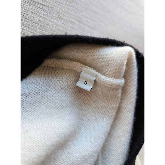 Sandro Womens Wool Cashmere V-Neck Sweater Size 0 Ivory Black Trim As Seen on TV - Picture 9 of 12